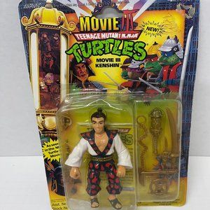 VINTAGE 1992 TMNT MOVIE 3 KENSHIN ACTION FIGURE NEW SEALED package~ no creasing